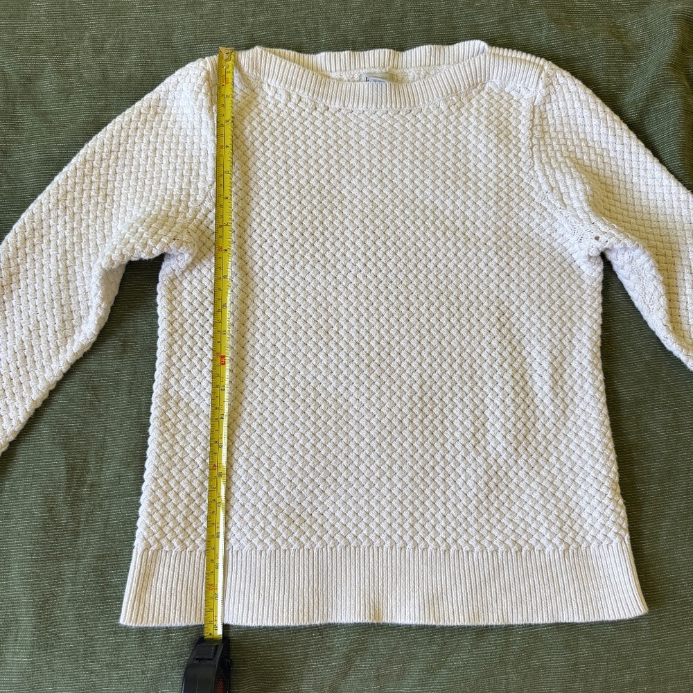 LL Bean Woven Knit 100% Cotton Sweater - Size Small